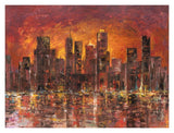 Sunset In New York-Paper Art-18,,X14,,