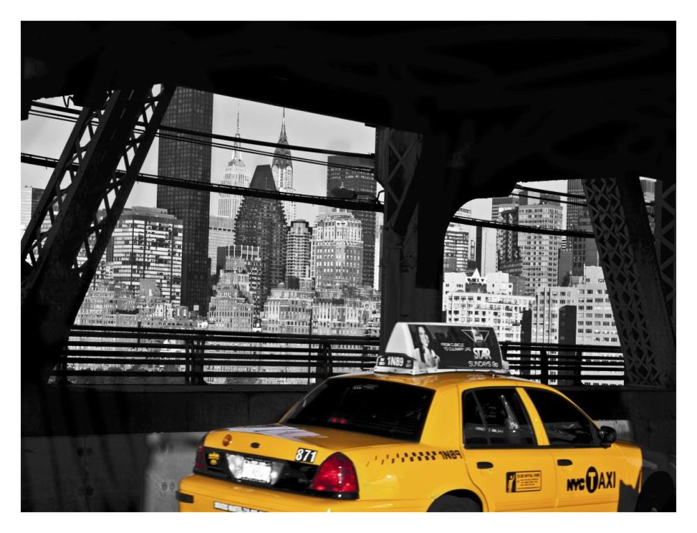 Taxi On The Queensboro Bridge, Nyc-Paper Art-34,,X26,,