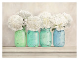Peonies In Mason Jars-Paper Art-18,,X14,,