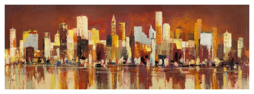 Manhattan Al Tramonto-Paper Art-56,,X20,,