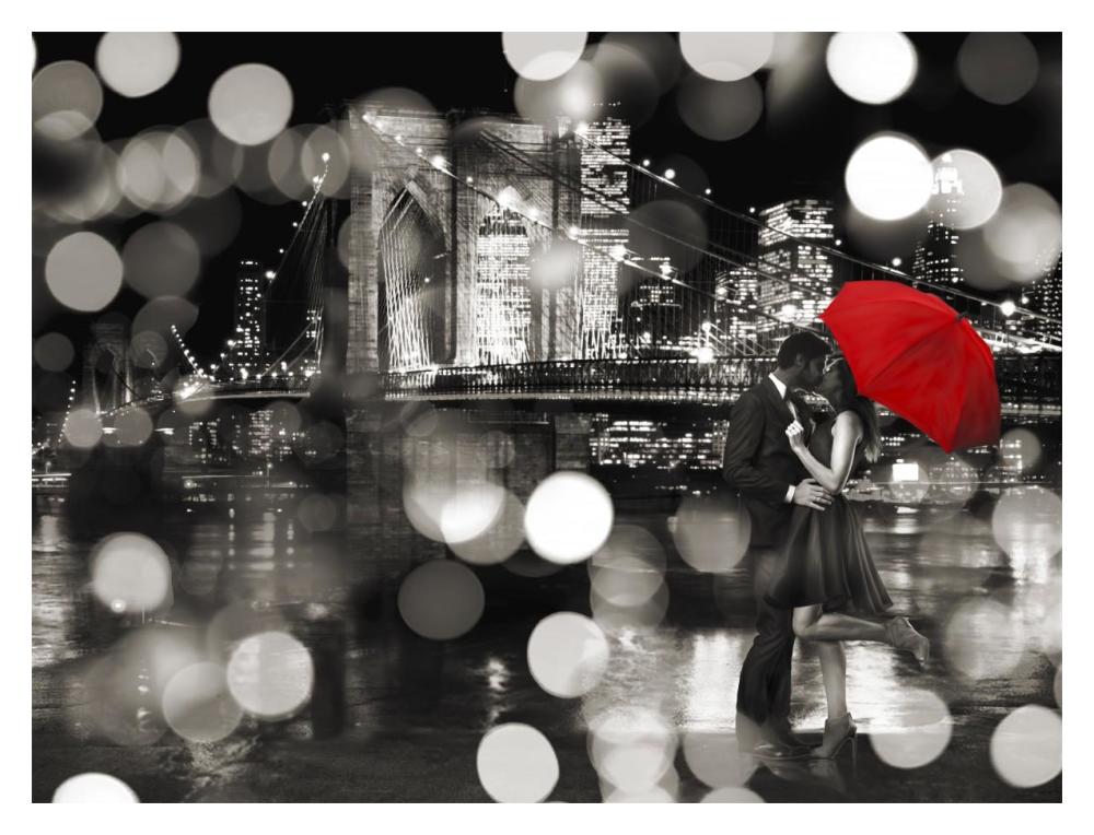 A Kiss In The Night (Bw)-Paper Art-18,,X14,,