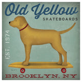 Golden Dog On Skateboard -Paper Art-42X42