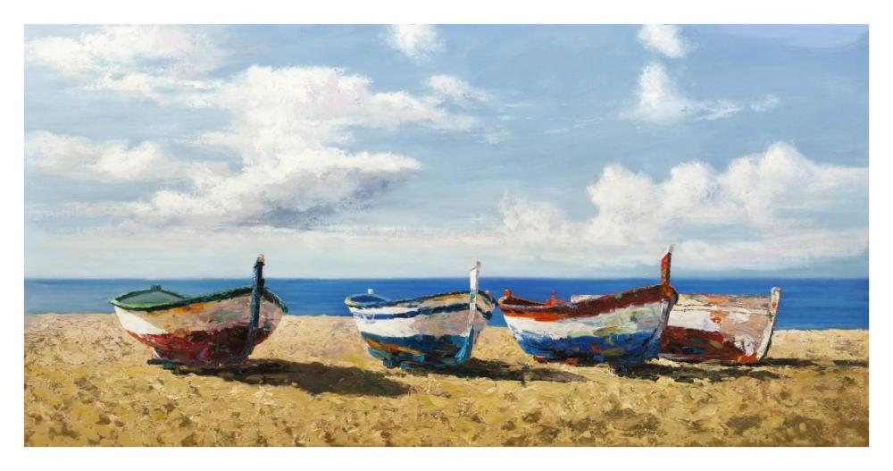 Boats On The Beach-Paper Art-38,,X20,,