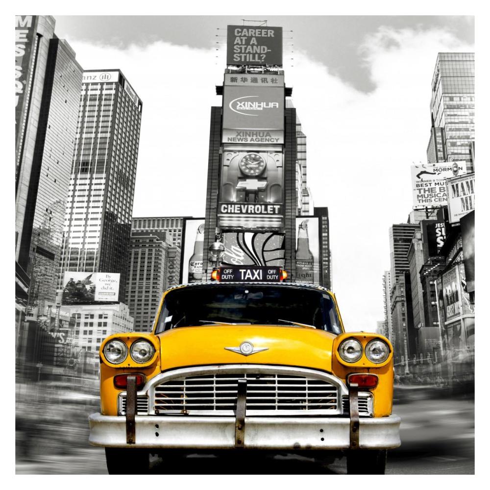 Vintage Taxi In Times Square, Nyc (Detail)-Paper Art-32,,X32,,