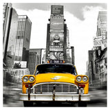 Vintage Taxi In Times Square, Nyc (Detail)-Paper Art-38,,X38,,