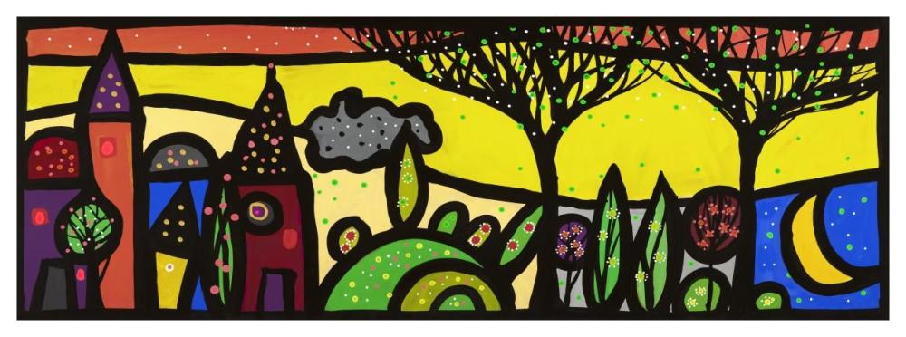 La Luna Canta Sul Piccolo Borgo-Paper Art-56,,X20,,