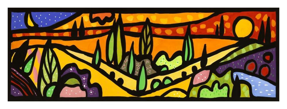 Vallata Al Tramonto-Paper Art-38,,X14,,