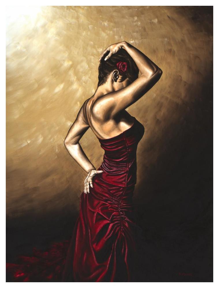 Flamenco Woman-Paper Art-38,,X50,,