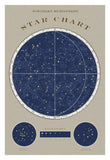 Northern Star Chart -Paper Art-22X32