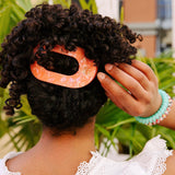 Dreamsicle Large Flat Round Hair Clip