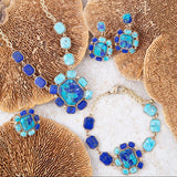 Duality Blue Lapis and Turquoise Golden Statement Ring