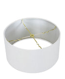16"W 2 Light Swag Plug-In Pendant White Linen Drum with Diffuser Black Cord