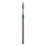 STALEKS Diamond Nail Drill Bit DUO Pointed Flame FA11BG021/8, Blue-Green, 2.1/8mm