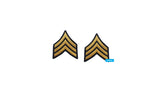 Army E5 Sergeant Gold on Blue Sew-on - Small/Female