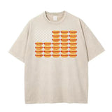 Funny July 4th Hot Dog T-Shirt – Retro American Flag Patriotic Summer BBQ Tee, Vintage Washed Lightweight Cotton Glizzy Freedom Top