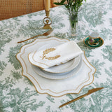 LUNA IVORY GOLD TRIM PLACEMAT & NAPKIN SET