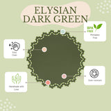 ELYSIAN DARK GREEN ROUND FAUX LEATHER PLACEMAT