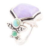 Emile Purple Quartz and Blue Turquoise Sterling Silver Ring