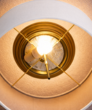 Moderne Flush Mount Conversion Kit 18"w White Linen Shallow Drum Lampshade