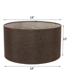 Chocolate Burlap Shallow Drum Lampshade 18"x18"x10"