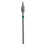 STALEKS - Diamond nail drill bit DUO, "Pointed Pear", blue-green, EXPERT 5/12 mm (FA100BG050/12)