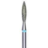 DIAMOND NAIL DRILL BIT, "FLAME", BLUE, HEAD DIAMETER 2.3/10MM (FA10B023/10) - STALEKS™