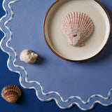 ELYSIAN LIGHT BLUE ROUND FAUX LEATHER PLACEMAT