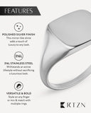 Silver Square Signet Rings (Polished)