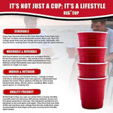 Redcupliving Reusable Red 5 oz Party Cups, Set of 4