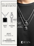 Black Onyx Square Pendant Necklace