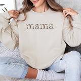 Neutral Floral Embroidered Mama Sweatshirt