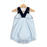 Classic Navy Gingham Bubble Romper
