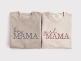 Pink Floral Girl Mama Embroidered Sweatshirt