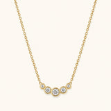Gold Filled Diamond Bezel Cluster Necklace