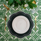 NURTURE GREEN SCALLOPED FAUX LEATHER PLACEMAT