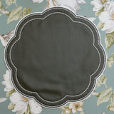 NURTURE GREEN SCALLOPED FAUX LEATHER PLACEMAT (Set Of 4)
