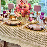 ELARA GREEN RECTANGLE FABRIC PLACEMAT & NAPKIN SET