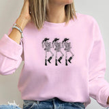 Embroidered Cowboy Skeleton Halloween Sweatshirt