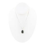 Hammered Green Seraphinite and Sterling Silver Pendant Necklace