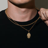 Hamsa Pendant Silver Set