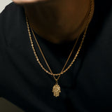 Hamsa Pendant Silver Set