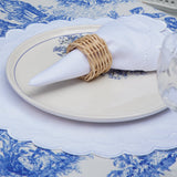LILY WHITE ROUND FABRIC PLACEMAT & NAPKIN SET (Set Of 4)