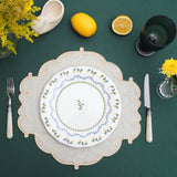 CELESTIA LINEN IVORY GOLD TRIM SQUARE PLACEMAT