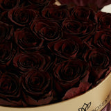 Heart Gold Box | Burgundy Roses