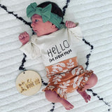 Hello I'm New Here Organic Bodysuit Long Sleeve