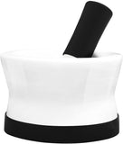 Mortar and Pestle Set - Small EZ-Grip Silicone & Porcelain Mortar With Non-Slip Scratch Proof Silicone Base - herb or spice grinder, pill crusher