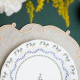 CELESTIA LINEN IVORY GOLD TRIM SQUARE PLACEMAT