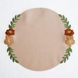 JASMINE BEIGE ROUND FAUX LEATHER PLACEMAT
