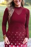 Kate Mesh Top- Burgundy