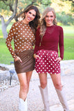 Kate Mesh Top- Chocolate Polka Dot